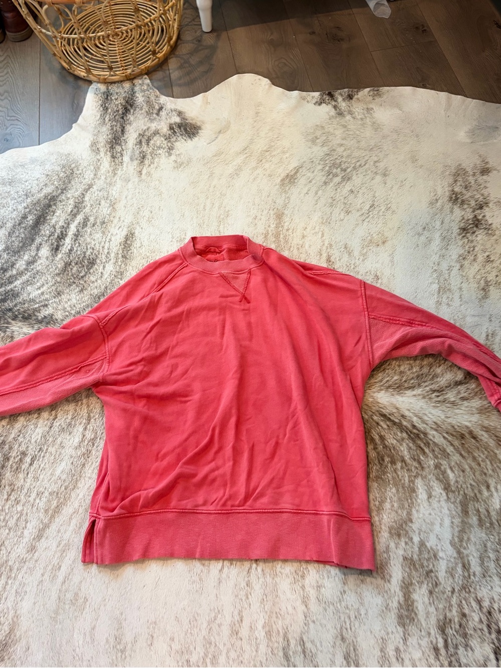 aerie Coral Crewneck Pullover Sweatshirt